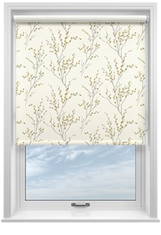 Laura Ashley Pussy Willow, Ochre Yellow - Twist&Fit Roller Blind